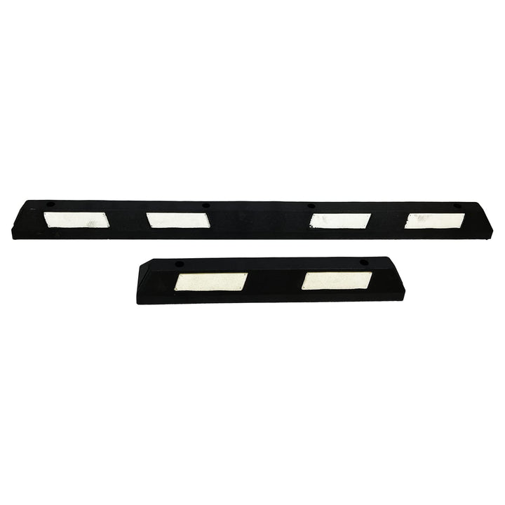 UvV-BASIC Radstop - Parkstopper Parkplatzbegrenzer, Radstopp mit weissen Reflexstreifen, gummi 180cm