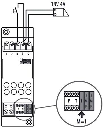 BTICINO, Reiheneinbau-Türöffnerrelais für Sfera Audio- und Video-Türsprechanlagen, 2-Draht , 346230