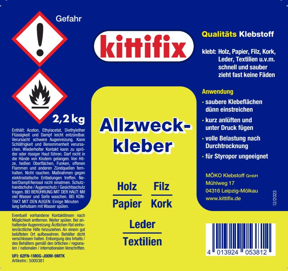 Kittifix Allzweckkleber 2,2 Kg mit Auslaufhahn