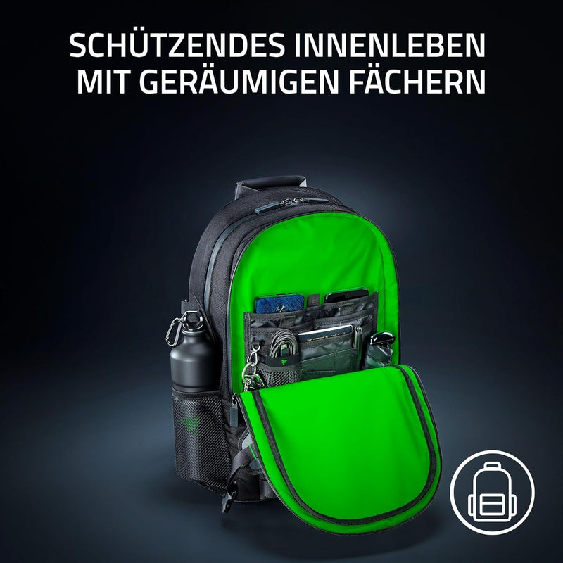 Razer Rogue V3 Backpack (15.6") - Kompakter Reise Rucksack (Fach für Laptop bis 15 Zoll, Abriebfest,