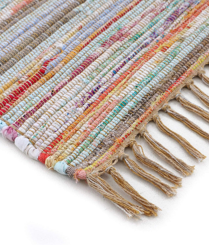 carpetfine Flachgewebeteppich Kelim Chindi Läufer beige 60x180 cm | Moderner Teppich für Wohn- und S