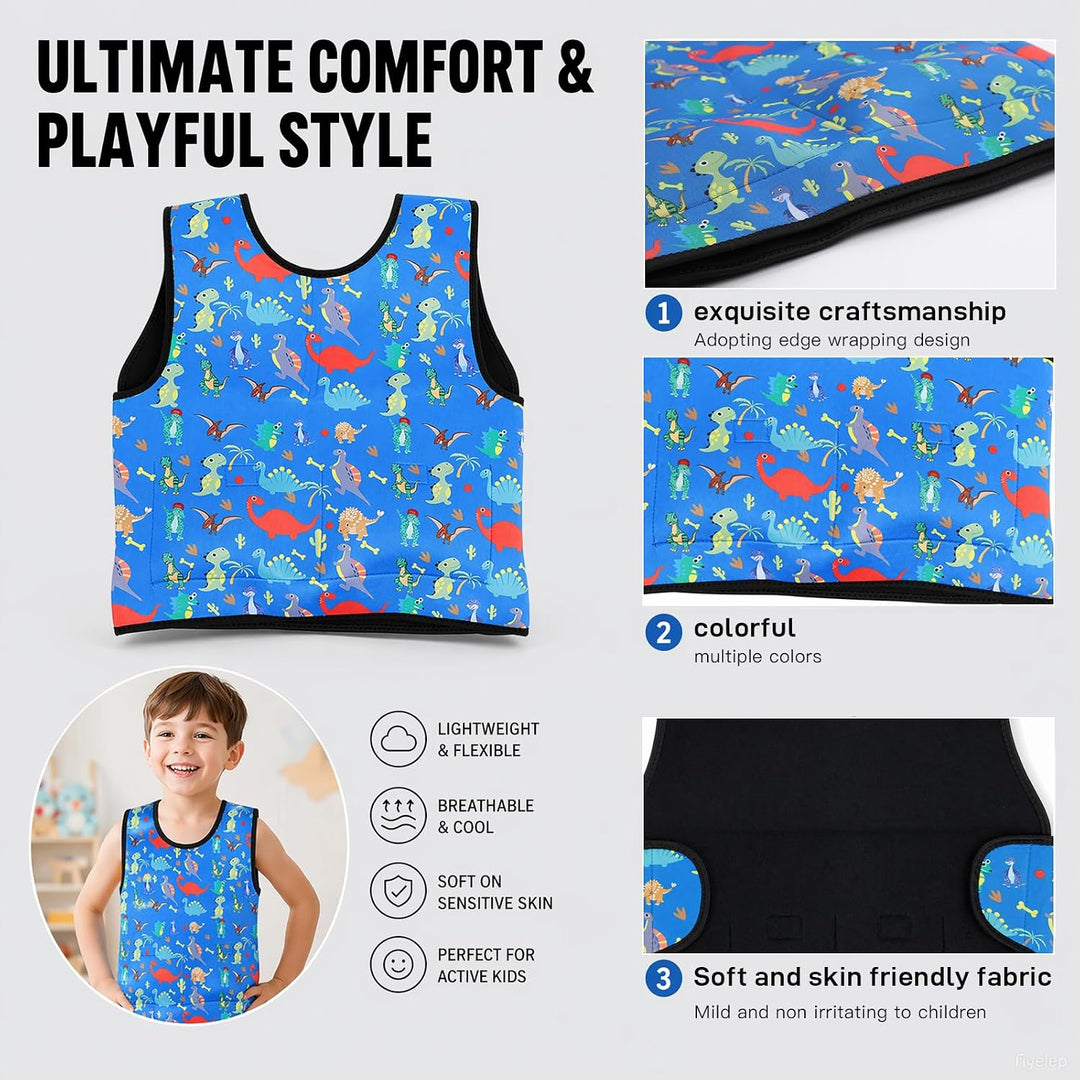 Gewichtsweste Kinder &amp; Kompressionsweste – Verstellbare Weighted Vest für Sensorik, beruhigender Tie