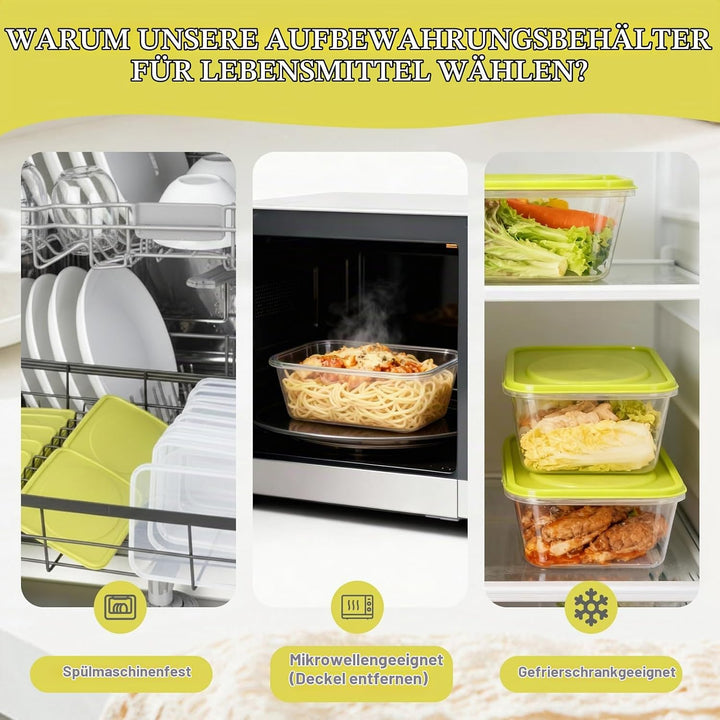 VINATO 10 Stück 1100ml Frischhaltedosen mit Deckel, Wiederverwendbarer Frischhaltedosen-Set für Lebe