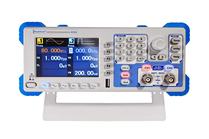 PeakTech 4165 - 1µHz - 65MHz Arbitrary Waveform Generator, 2-Kanal Arbiträrgenerator, 200 MHz Freque