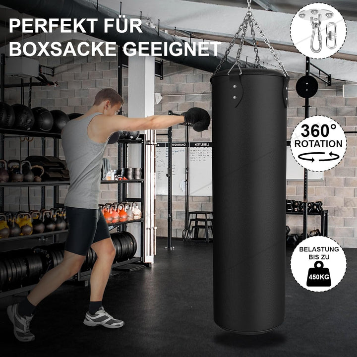 RealBrite Boxsack Halterung, Edelstahl Deckenhaken für Boxsäcke bis 450kg Tragekraft Bombenfeste Box