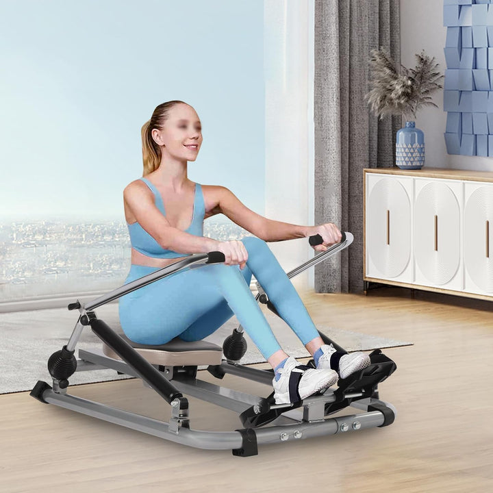 Fitness Rudergerät für Zuhause, Hydraulisches Rudergerät mit LCD Display, Fitnessgerät für Cardio &amp;