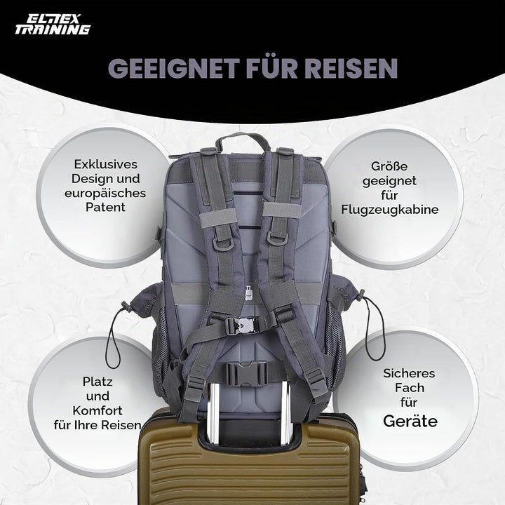 ELITRAINX ELITEX TRAINING Militär-Rucksack, 45 l, wasserdicht, Sport, Flugzeugkabine, CrossTraining,