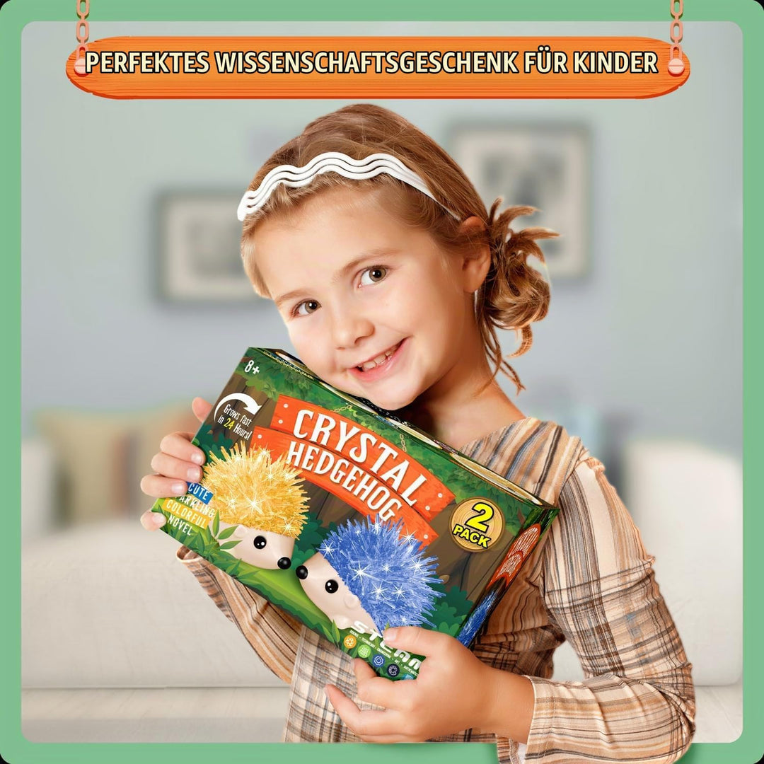 Igel Kristall Zücht Set, 2er Pack Kristall Hedgehog Growing Kit, Experimentierkasten für Kinder ab 8