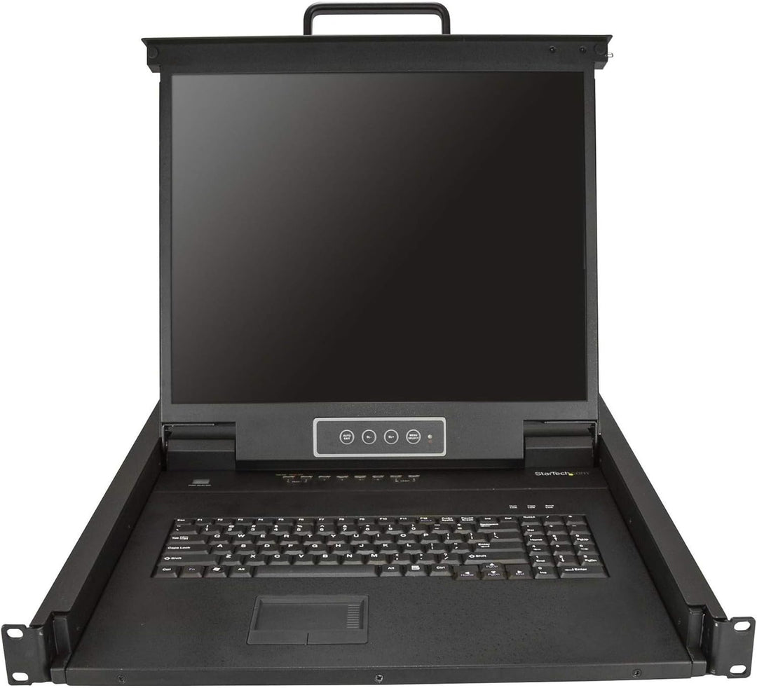 StarTech.com 8 Port Rack KVM Konsole mit 1,8 m Kabeln - US Tastatur(QWERTY), Integrierter KVM Switch