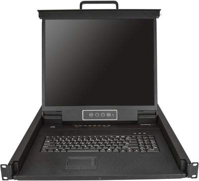 StarTech.com 8 Port Rack KVM Konsole mit 1,8 m Kabeln - US Tastatur(QWERTY), Integrierter KVM Switch