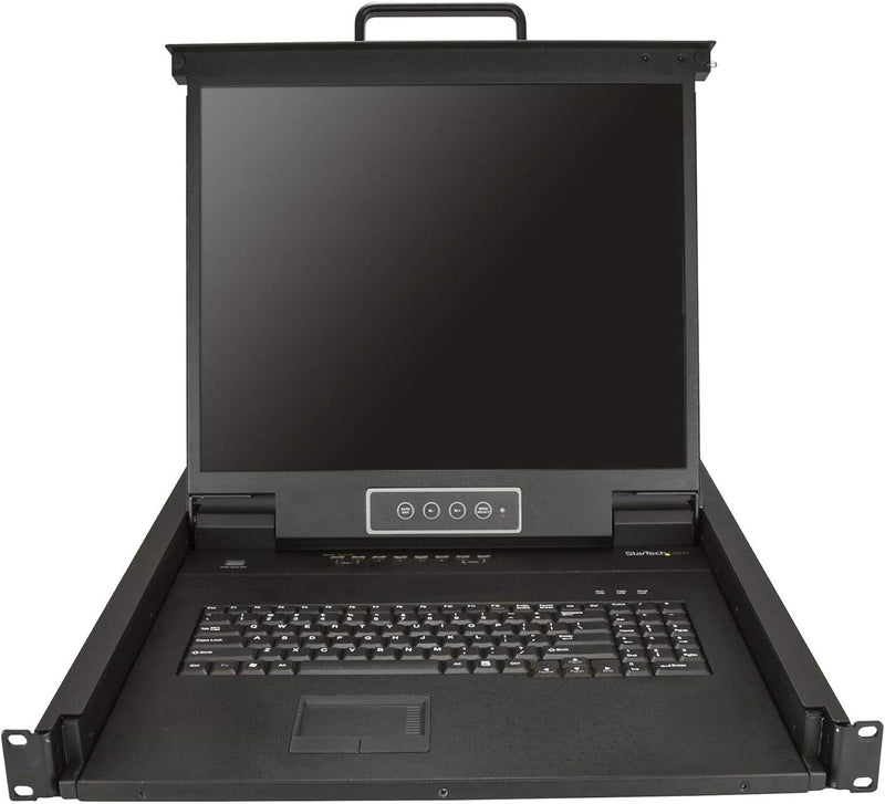 StarTech.com 8 Port Rack KVM Konsole mit 1,8 m Kabeln - US Tastatur(QWERTY), Integrierter KVM Switch
