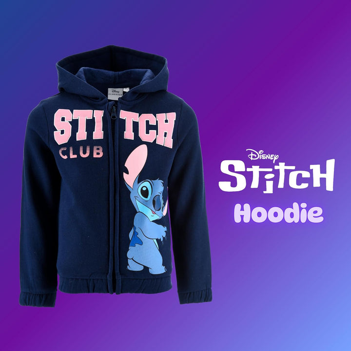 Disney Stitch Mädchen Kapuzenpullover, Pullover mit Reissverschluss, Geschenk für Mädchen, Grössen 3