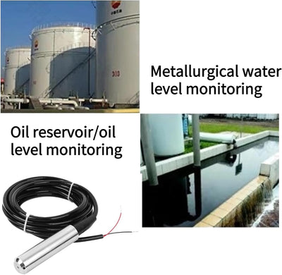 Fafeicy TL-136 Flüssigkeitsstandsmessumformer, IP68 Wasserstandssensor Detektor, 24VDC 4-20 mA Signa