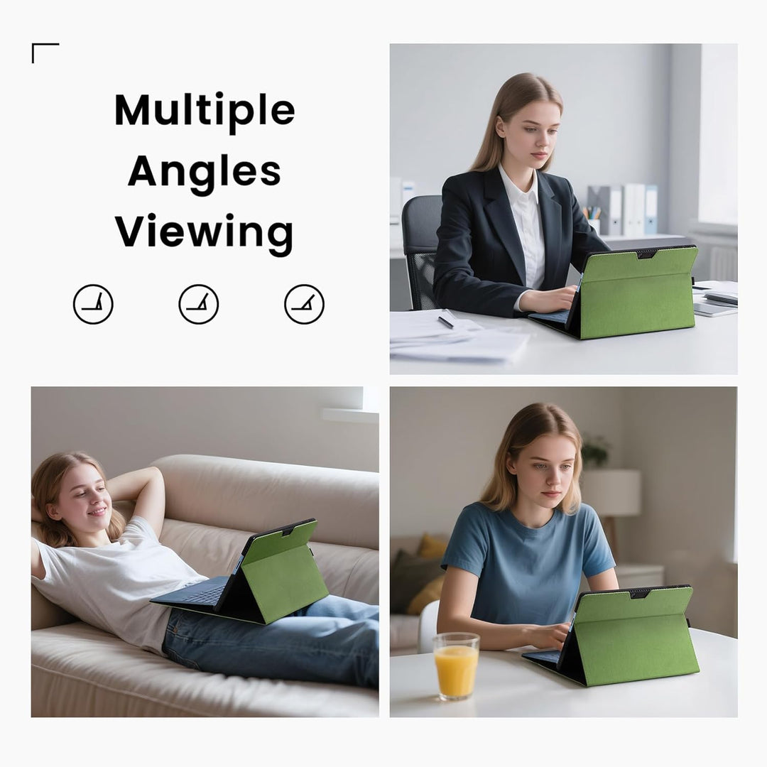 Omnpak Hülle für Surface Pro 9 Tablet, Business-Hülle mit Stifthalter, Einstellbarer Multi-Betrachtu