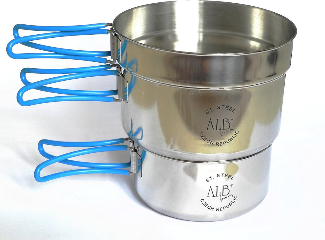 ALB Campinggeschirr-Set, Edelstahl, klein, 3-teilig