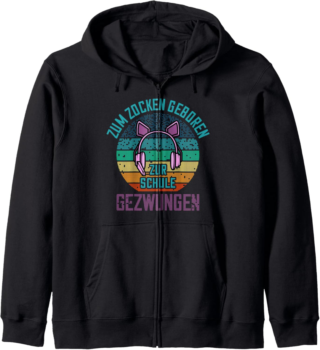 Zum Zocken geboren zur Schule gezwungen Gamer Girl Nerd Kapuzenjacke