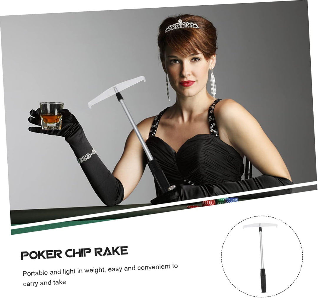 HEMOTON Teleskop Chip Rechen Pokerchip Rechen Späneauffangstab Aus Kunststoff Praktisch Für Pokerspi