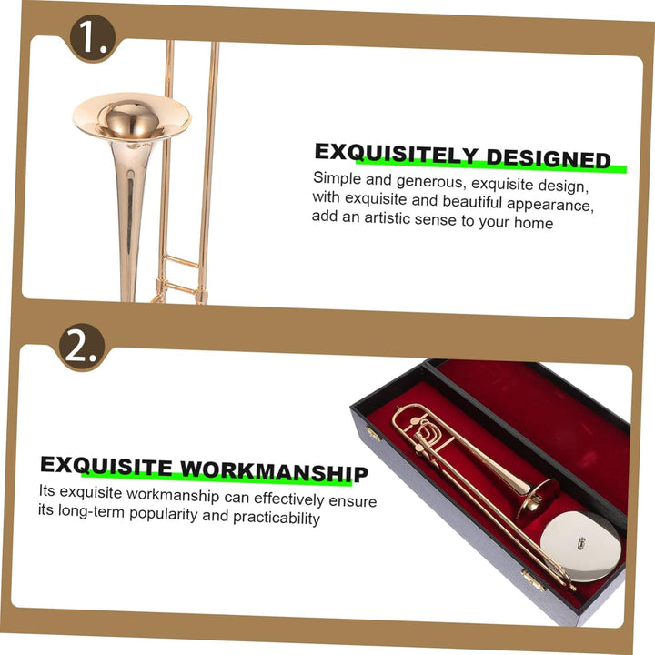 HEALLILY Miniatur Posaune Modell 4.3 Zoll Kleine Trombone Spielzeug Dekorative Blechblasinstrument F