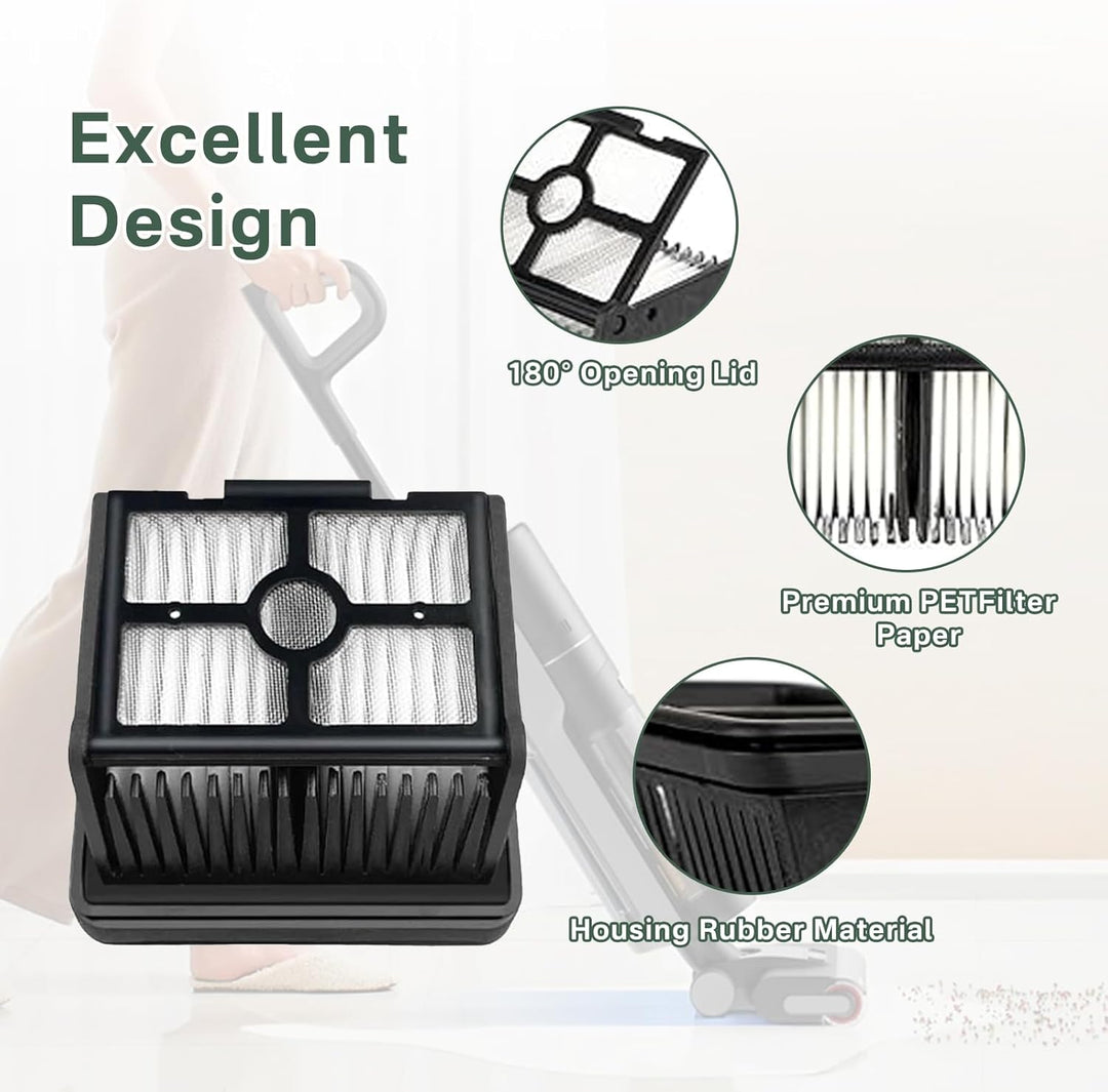 PeakLife Bürstenrolle + Filter Zubehör Nur für Dreame H12 Pro, H12 Dual, 3 Bürstenrolle, 3 Filter, 1