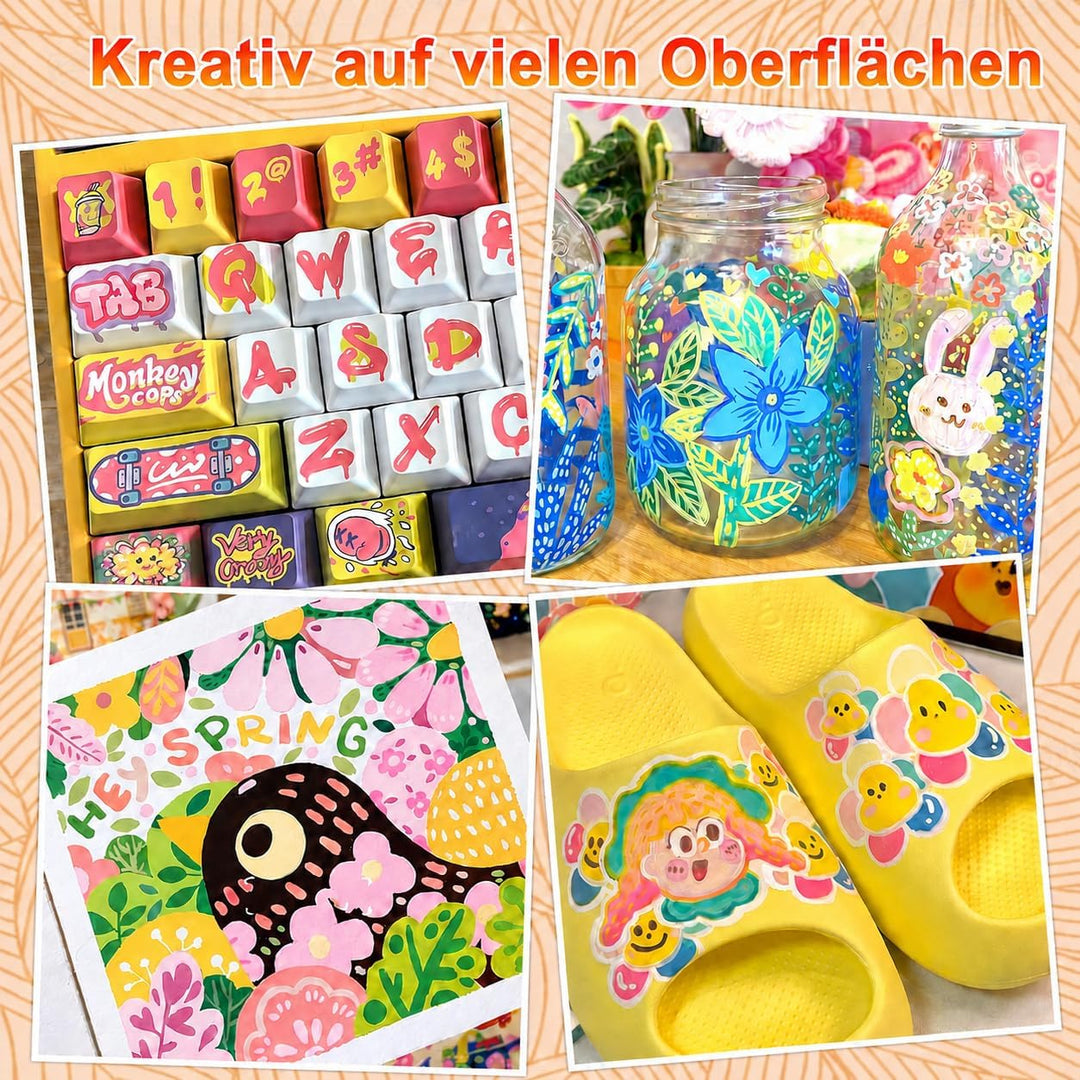 Laconile 168 Farben Acrylstifte - Acrylstifte für Steine Wasserfest, Einzeln Druck Acrylic Paint Mar