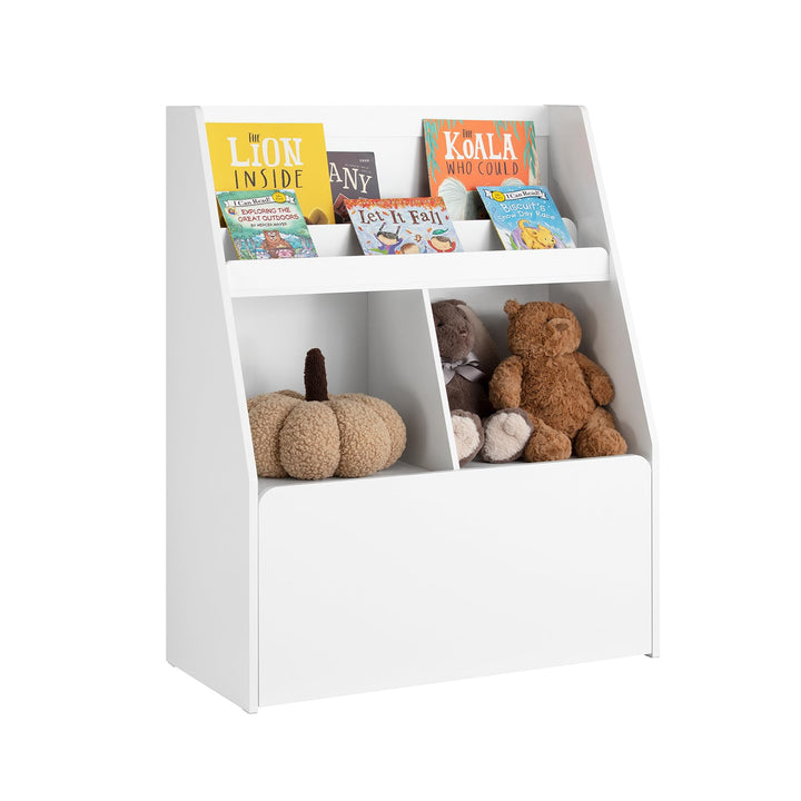 SoBuy KMB83-W Kinderregal mit Einer herausnehmbaren Spielzeugtruhe Bücherregal Kinder Kinderzimmer R