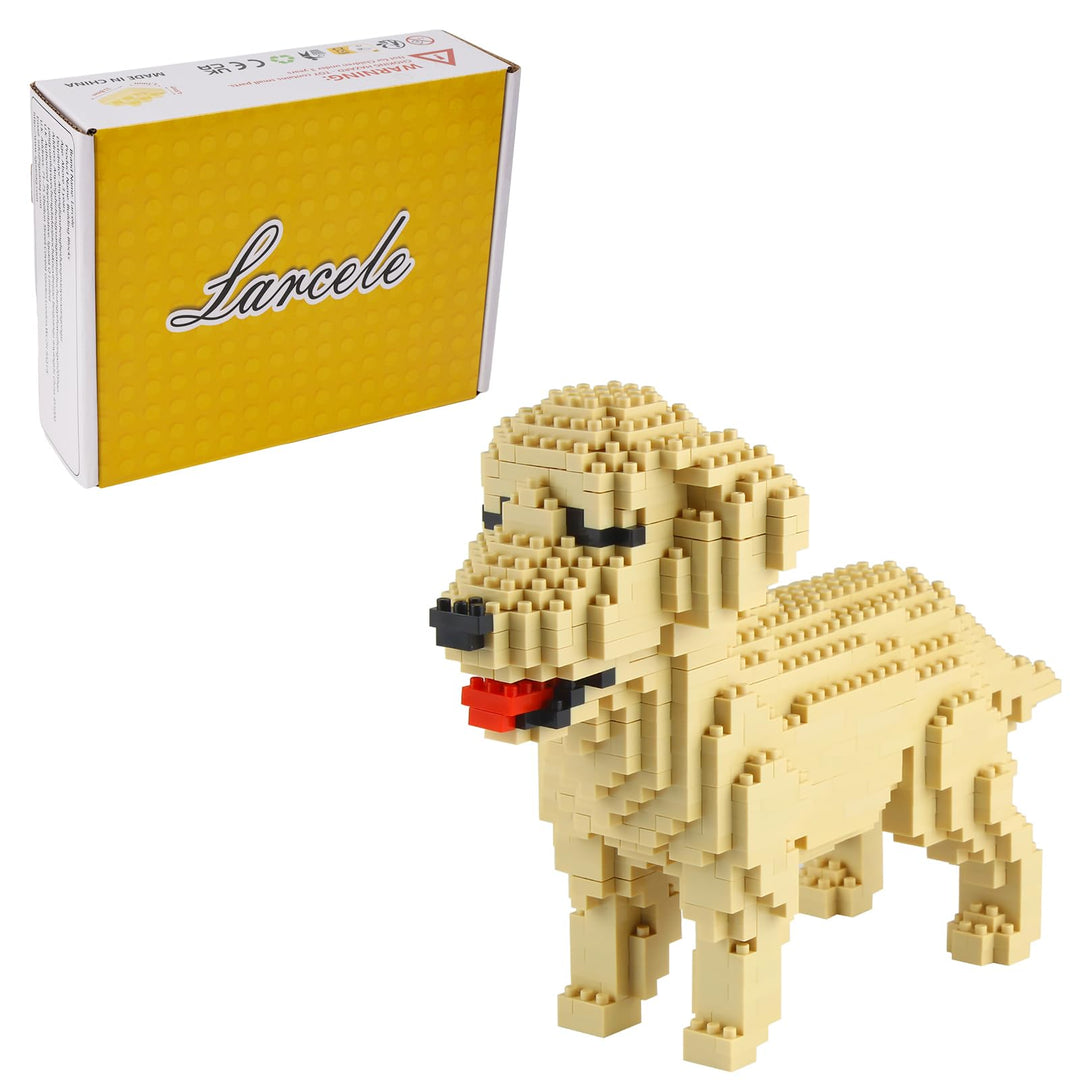Larcele Mikro Hund Bausteine Spielzeug Bricks Haustier Bauen Bauklötze,950 Stücke KLJM-02 (Golden Re