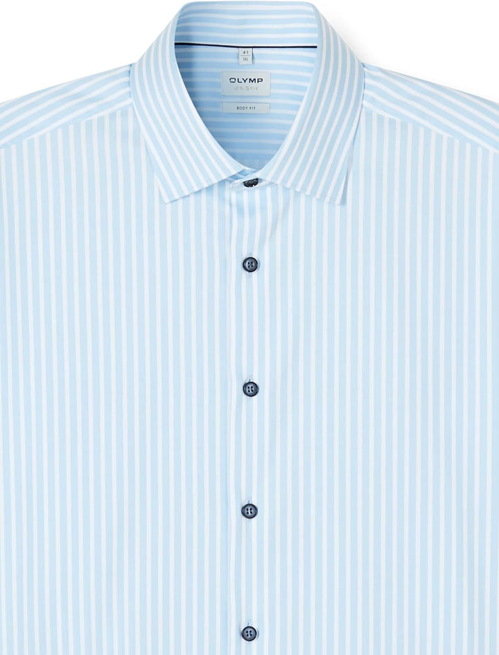 OLYMP Herren Businesshemd Schlank Gestreift 200984 40 Bleu 11, 40 Bleu 11