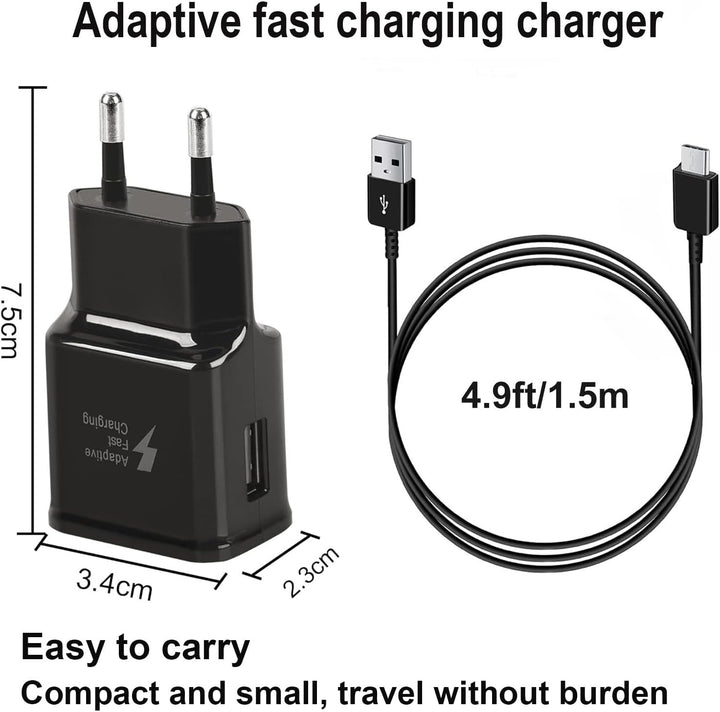 2er Pack USB C Ladegerät mit Ladekabel 1,5m für Samsung Galaxy S22 S21 S20 S8+ S9+ S10+ S10e S9 S8 A
