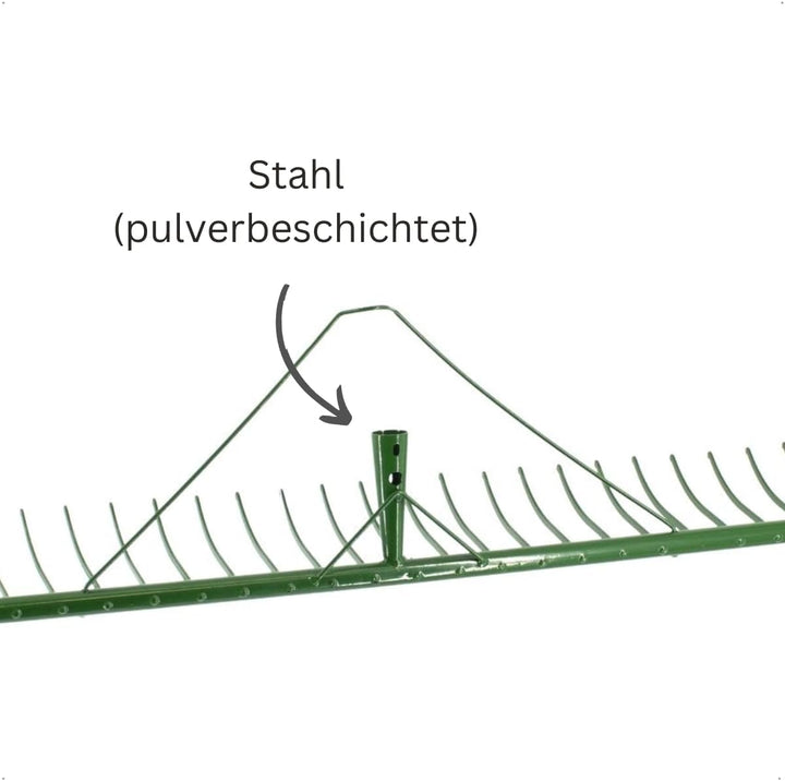 Rekord Heurechen mit 24 Zinken Breite 87,5 cm aus Stahl, pulverbeschichtet - ohne Stiel, Laubrechen,