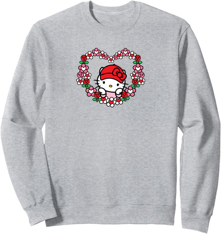 Hello Kitty Valentine's Day Flower Heart With Love Sweatshirt