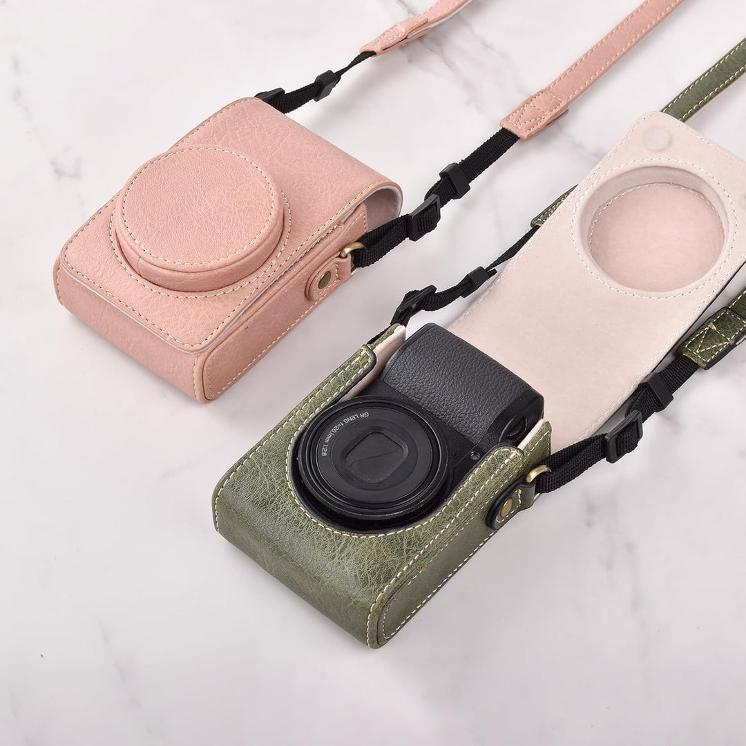 Rieibi Kameratasche für Sony RX100-Serie – Retro-Ledertasche für Sony ZV1F/ZV1/Ricoh GR IIIx/Ricoh G