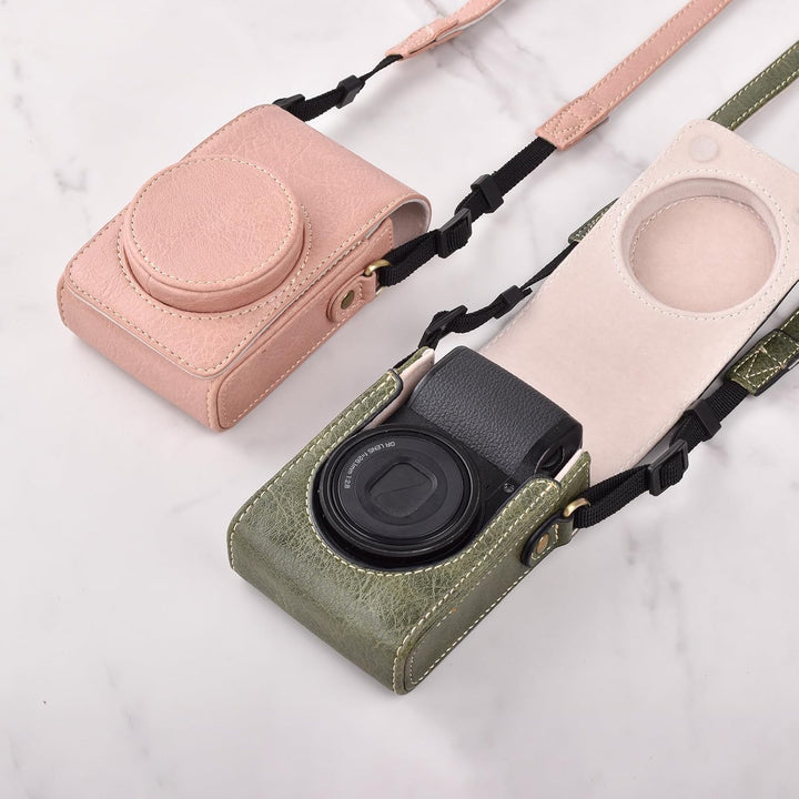 Rieibi Kameratasche für Sony RX100-Serie – Retro-Ledertasche für Sony ZV1F/ZV1/Ricoh GR IIIx/Ricoh G