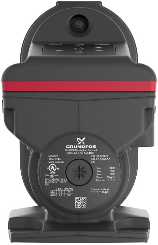 Grundfos SCALA2 Druckluftpumpe – Wasserpumpe, 0,55 kW, selbstansaugend bis zu 4 m³/h, einphasig, 220