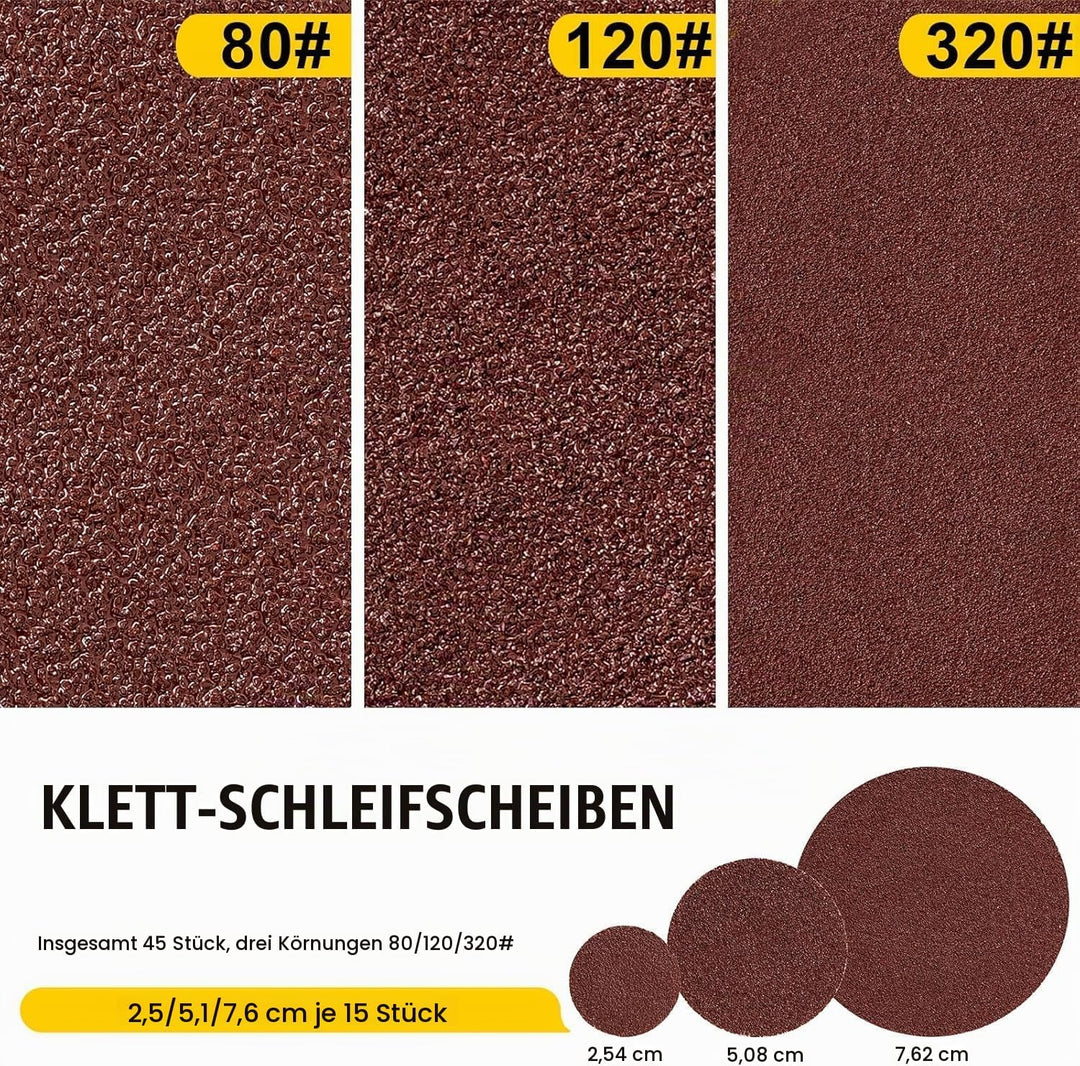 63 in 1 Druckluft Exzenterschleifer Mini Poliermaschine Auto Polierer Set, Exzenter Schleifer Druckl