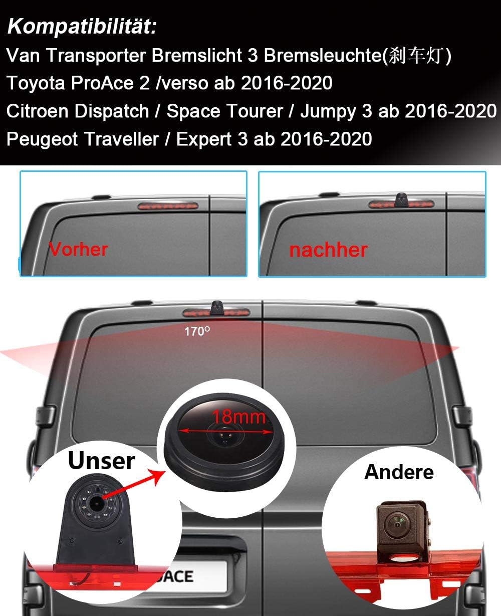 18mm Top Qualität Bremsleuchte Kamera Bremslicht Rückfahrkamera +4,3 Zoll LCD Rückspiegel Transporte