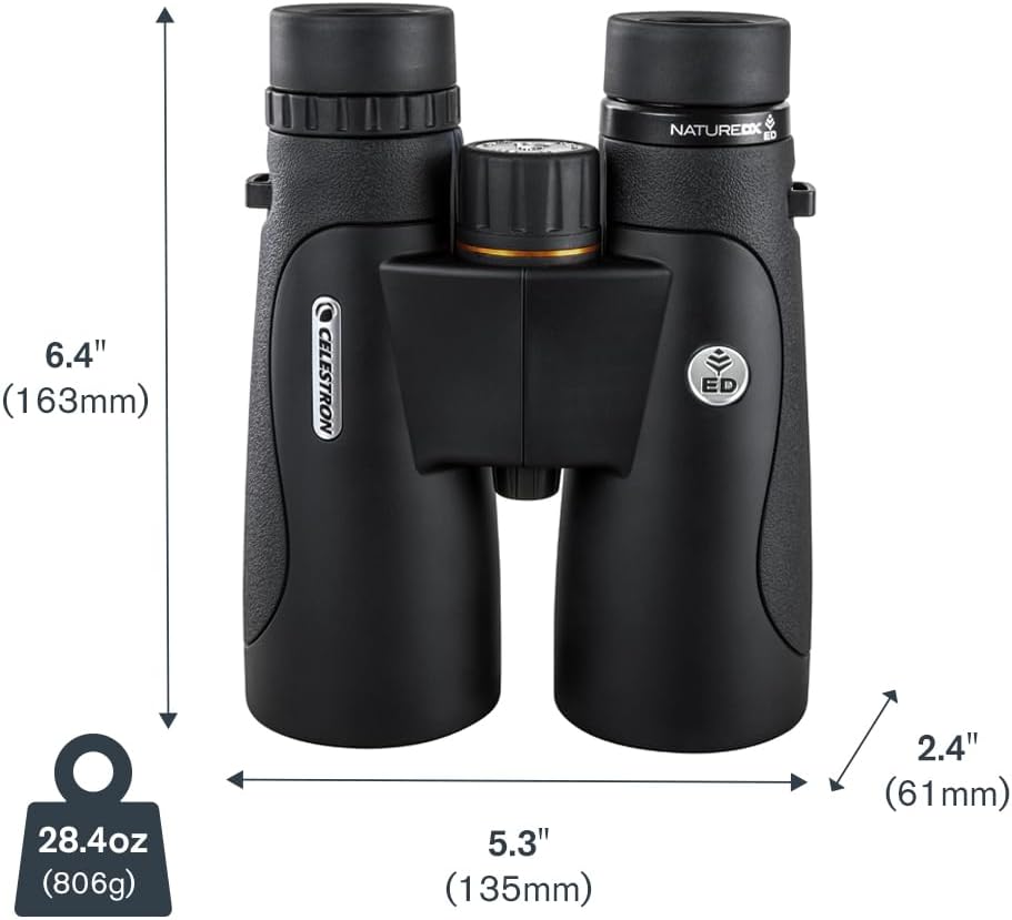 Celestron Nature DX ED 10x50 Binoculars - Premium Extra-Low Dispersion ED Glass Lenses, 10x50