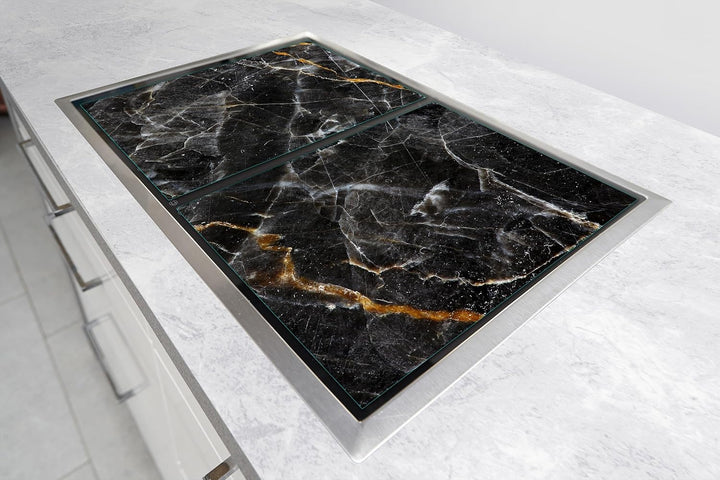 TMK ArtDeko Herdabdeckplatte 2 Teilig 40x52 + 60x52 cm - Spritzschutz Herdabdeckung – Herdschutz aus