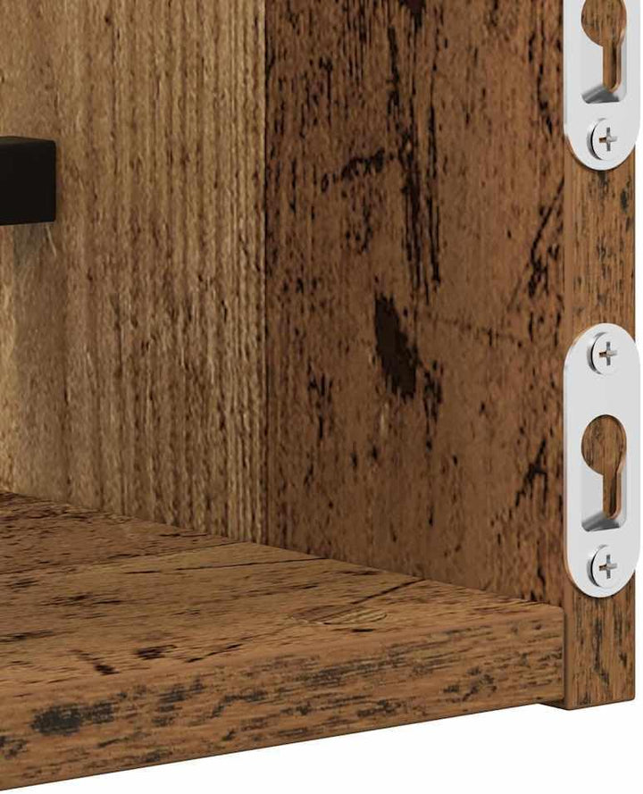 vidaXL Wandregal Wandmontiert 2 pcs Altholz 80 x 16 x 14 cm, Rechteckiges, modernes Wandregal, viel