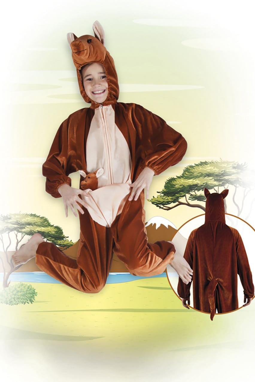 Boland 88212 - Kinderkostüm Känguru aus Plüsch, Grösse 140, für Jungen und Mädchen, Kinderfasching,