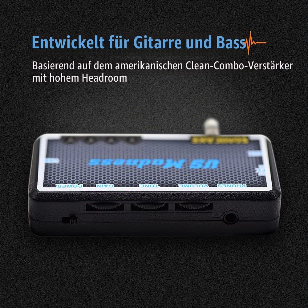 SONICAKE Mini Verstärker Gitarren Chorus Effekt AMP Kopfhörer Verstärker Pocket wiederaufladbar Gita