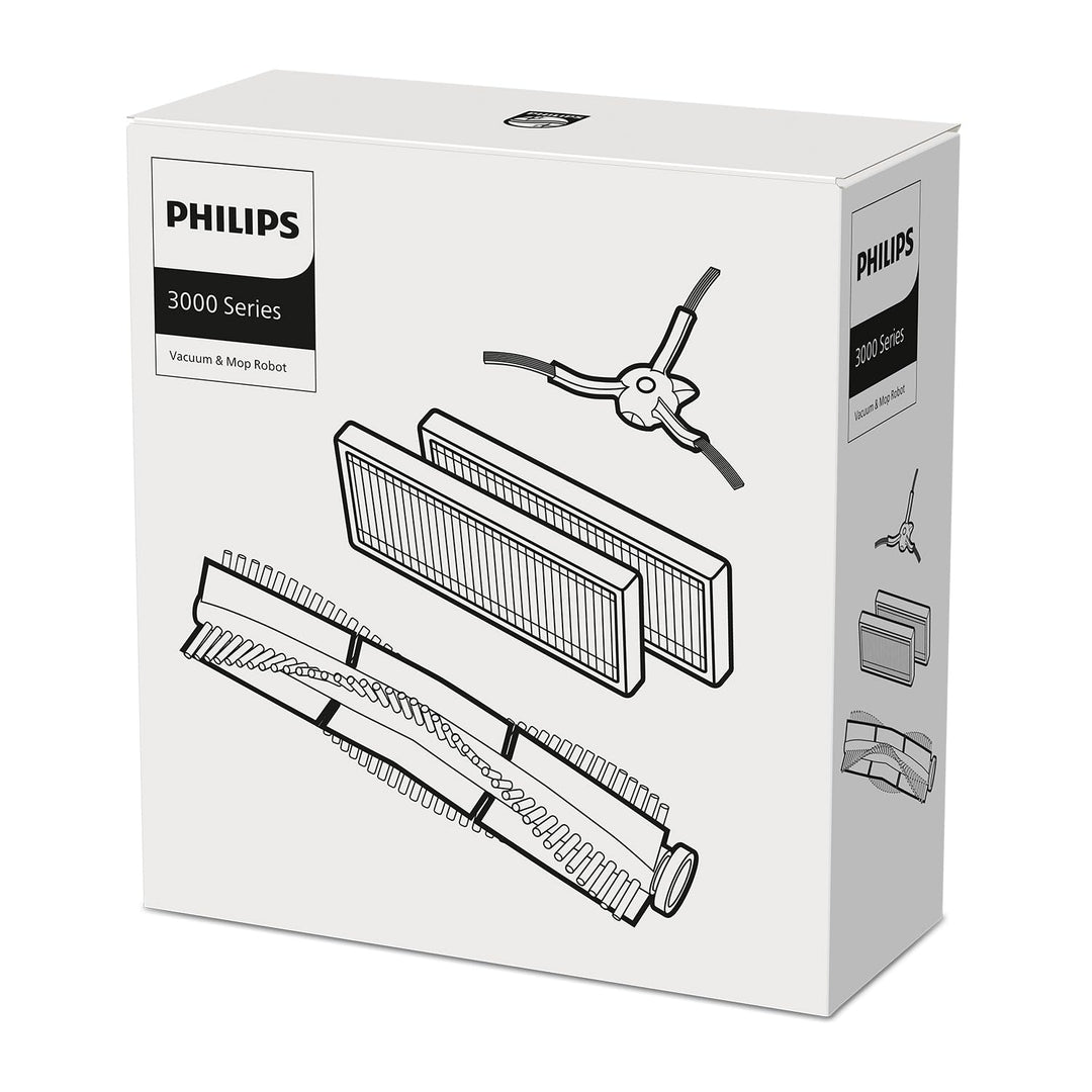 Philips Homerun 3000 Series Original Ersatzkit – Enthält 2 EPA11 Filter, Hauptbürste & Seitenbürste