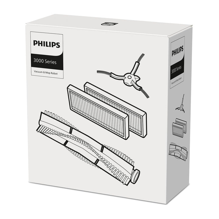 Philips Homerun 3000 Series Original Ersatzkit – Enthält 2 EPA11 Filter, Hauptbürste & Seitenbürste