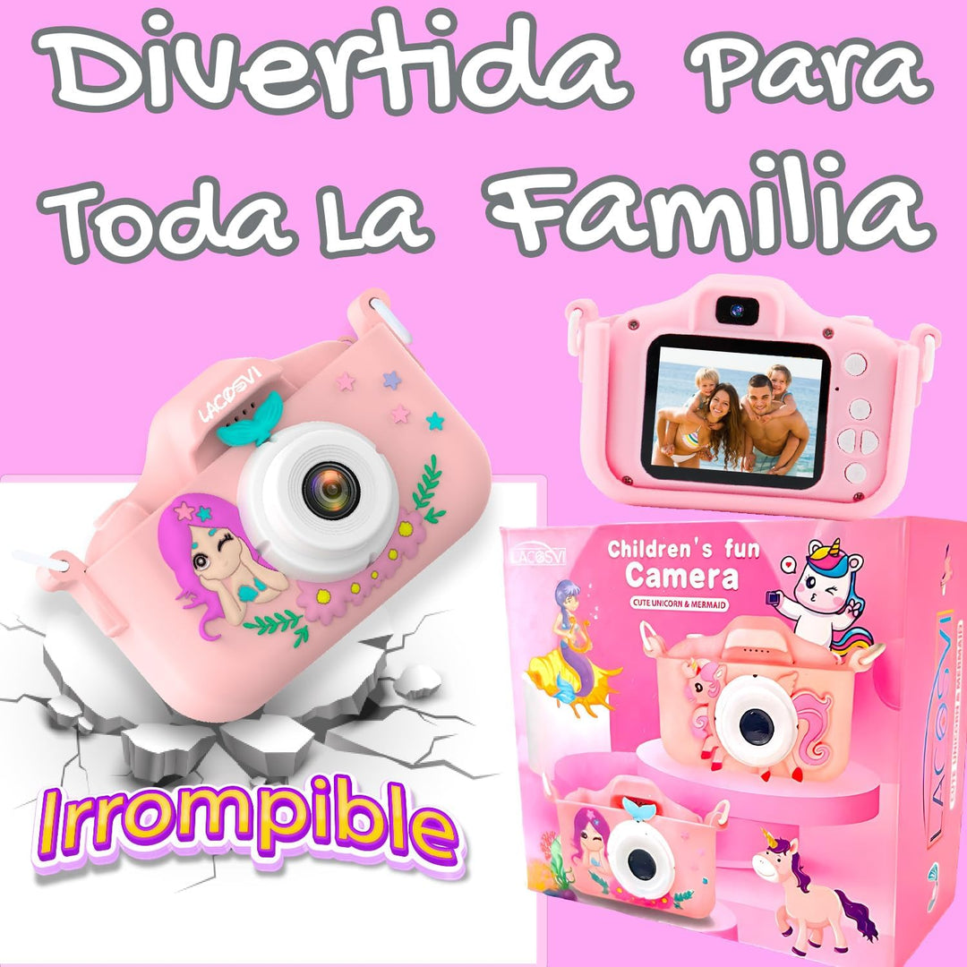 Lacosvi Kinderkamera, 5,1 cm (2 Zoll), 1080P HD, Selfie-Videokamera für Jungen und Mädchen, mit SD-K
