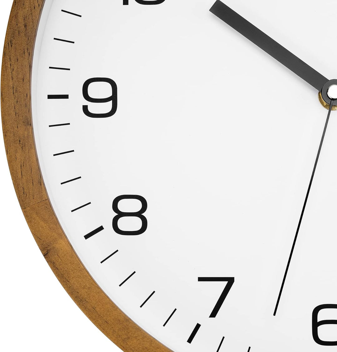 Foxtop Wanduhr Holz Ohne Tickgeräusche 30 cm Grosse Lautlos Wanduhr leicht zu lesen Rund Holzuhr für