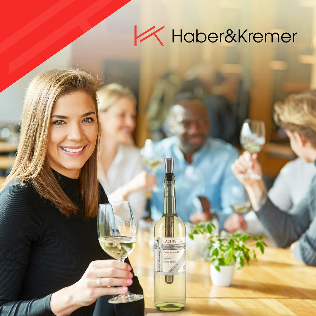 Haber&amp;Kremer® (2x) Weinkühlstab - Erstklassige Kühlung - Hochwertiger Weinkühler Stab aus 100% Edels