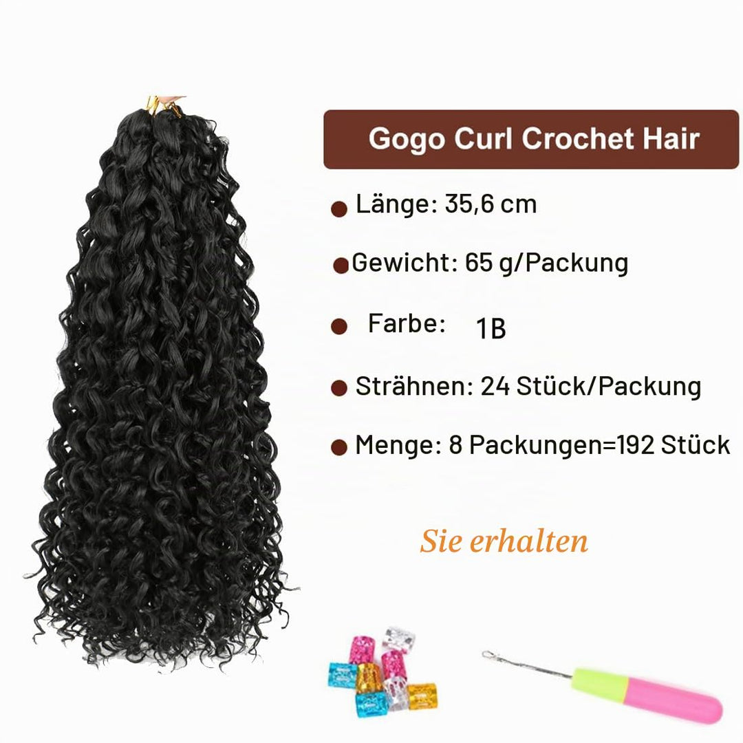 GoGo Curl Crochet Braids Hair 14 Inch 8 Packs Ocean Deep Wave Crochet Hair Extensions Synthetic Curl