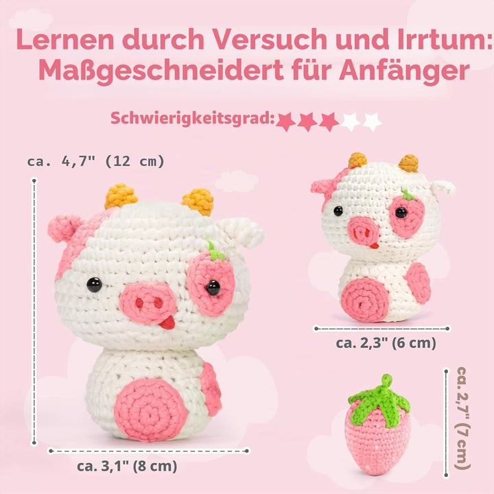 Mewaii Häkelset für Anfänger, Komplettes DIY Set für Erwachsene Häkelnadel Set mit Vorgestartetem Ga