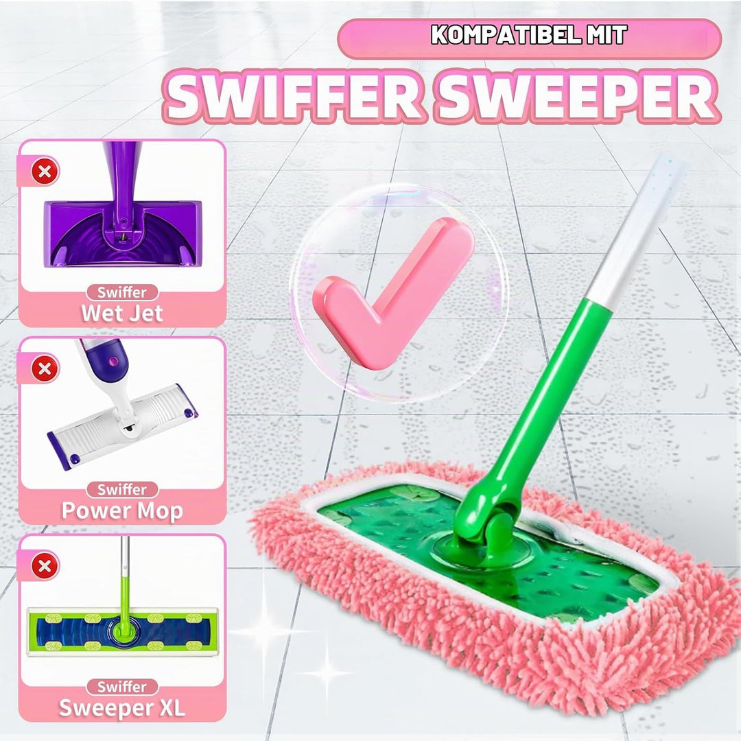8 Stück für Swiffer Feuchte Bodentücher mit Wäschebeutel, Wiederverwendbaren Mikrofaser Wischmopbezu