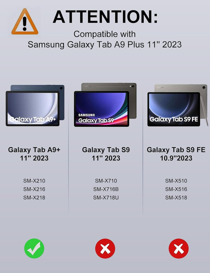 Hülle mit Tastatur für Samsung Galaxy Tab A9 Plus 11 Zoll 2023, QWERTZ Deutsche Magnetisch Abnehmbar