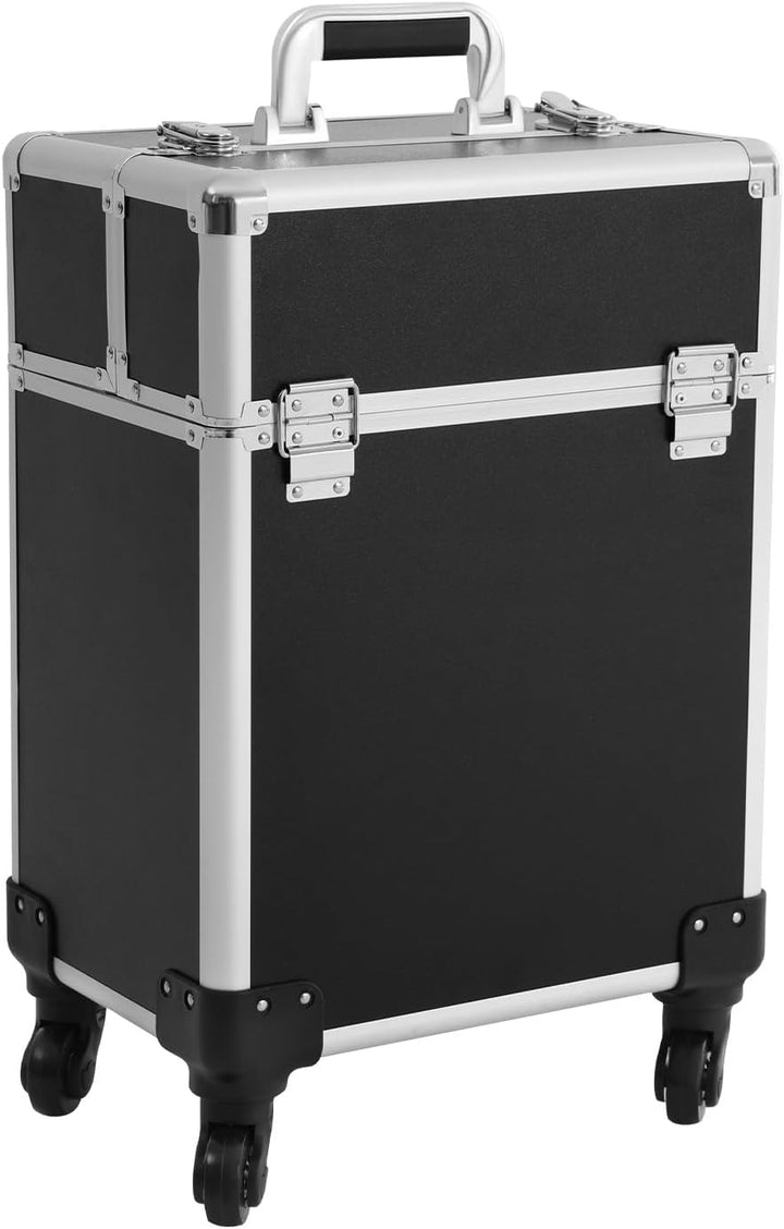 Kosmetik Trolley, 3-in-1 Kosmetikkoffer Gross Beautycase Koffer Trolley mit Schlösser, Friseurkoffer